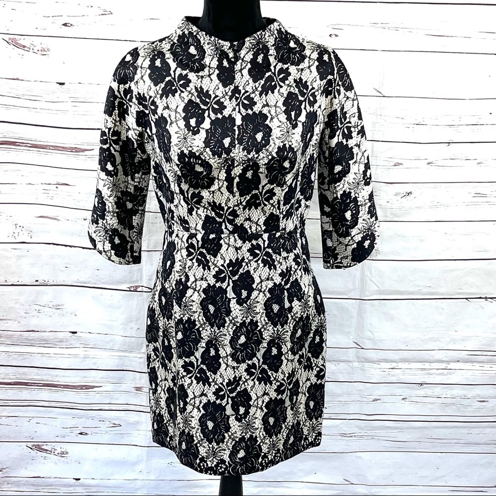 Milly Of New York  Womens Sheath Dress‎ Mock Neck 3/4 Sleeve Size 8